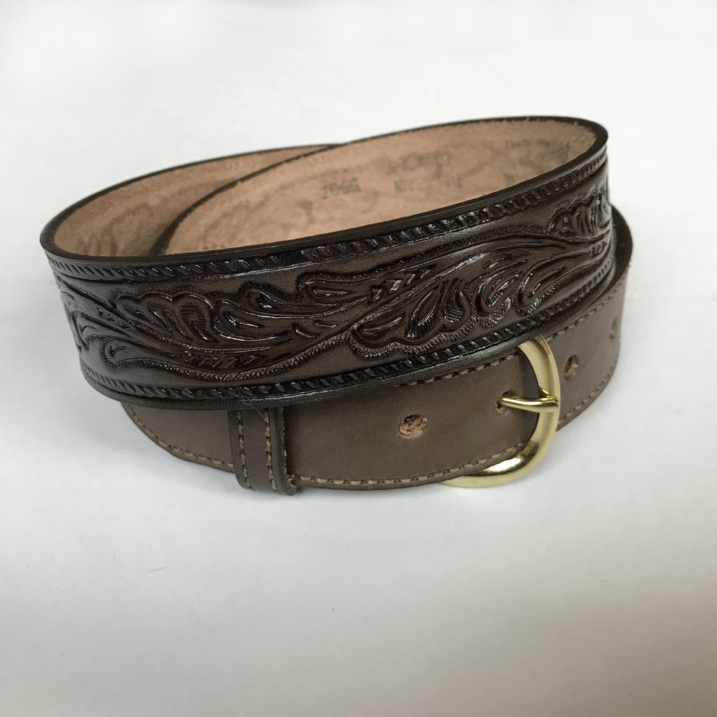 Rockmount Ranch Wear Accessory: Tooled Leaf Leather Belt - OutWest Shop