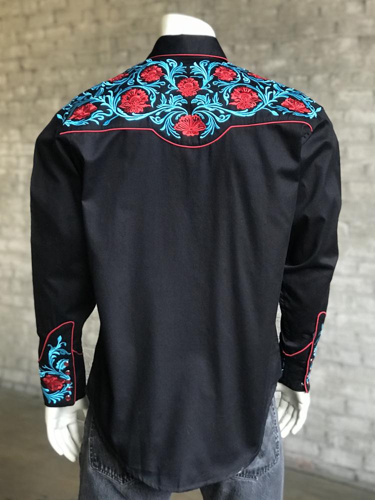 Vintage Western Shirt Collection: Rockmount Men's Red Floral on Black ...