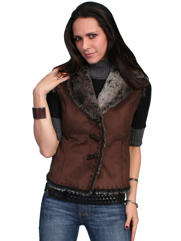 Honey Creek Collection Vest: Faux Shearling with Whip Stitch Details ...