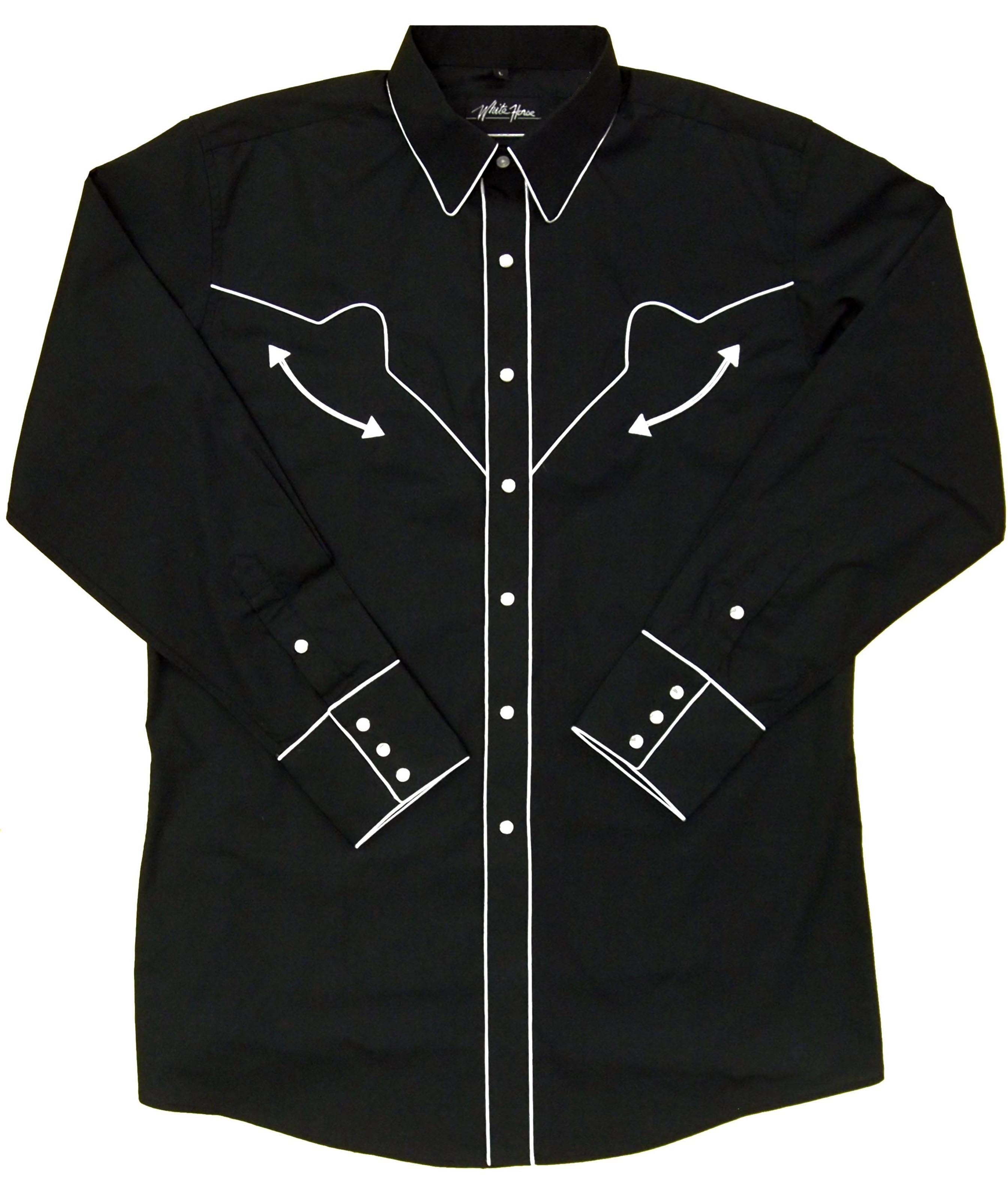 Embroidered Western Shirt: White Horse 