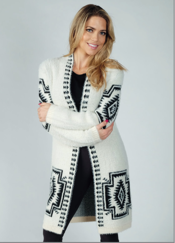 Ladies' Venario Cardigan Sweater: Jaime with Southwestern Crosses