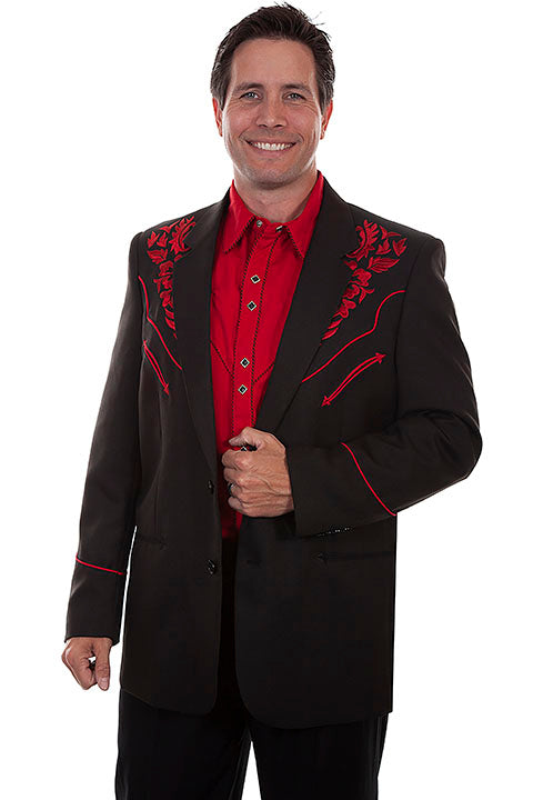 Periodiek Vegetatie Smerig Fabric Collection Jacket: Scully Men's Western Blazer Crimson Red  Embroidery - OutWest Shop