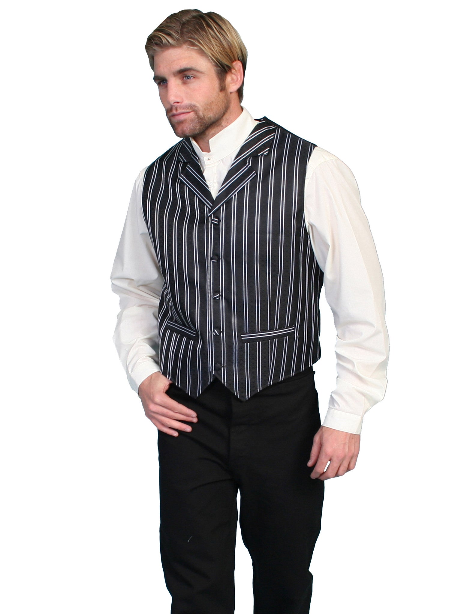 pinstriped waistcoat