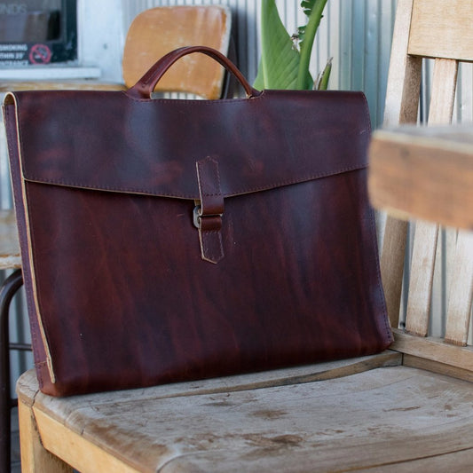 Full Grain Leather Duffle Bag | Vintage Leather Duffle Bag by Rustico - Cognac