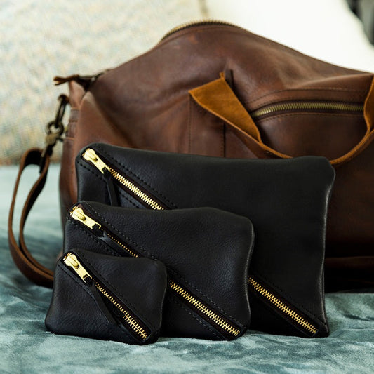 Handmade Leather Zipper Pouch — Stitch & Rivet