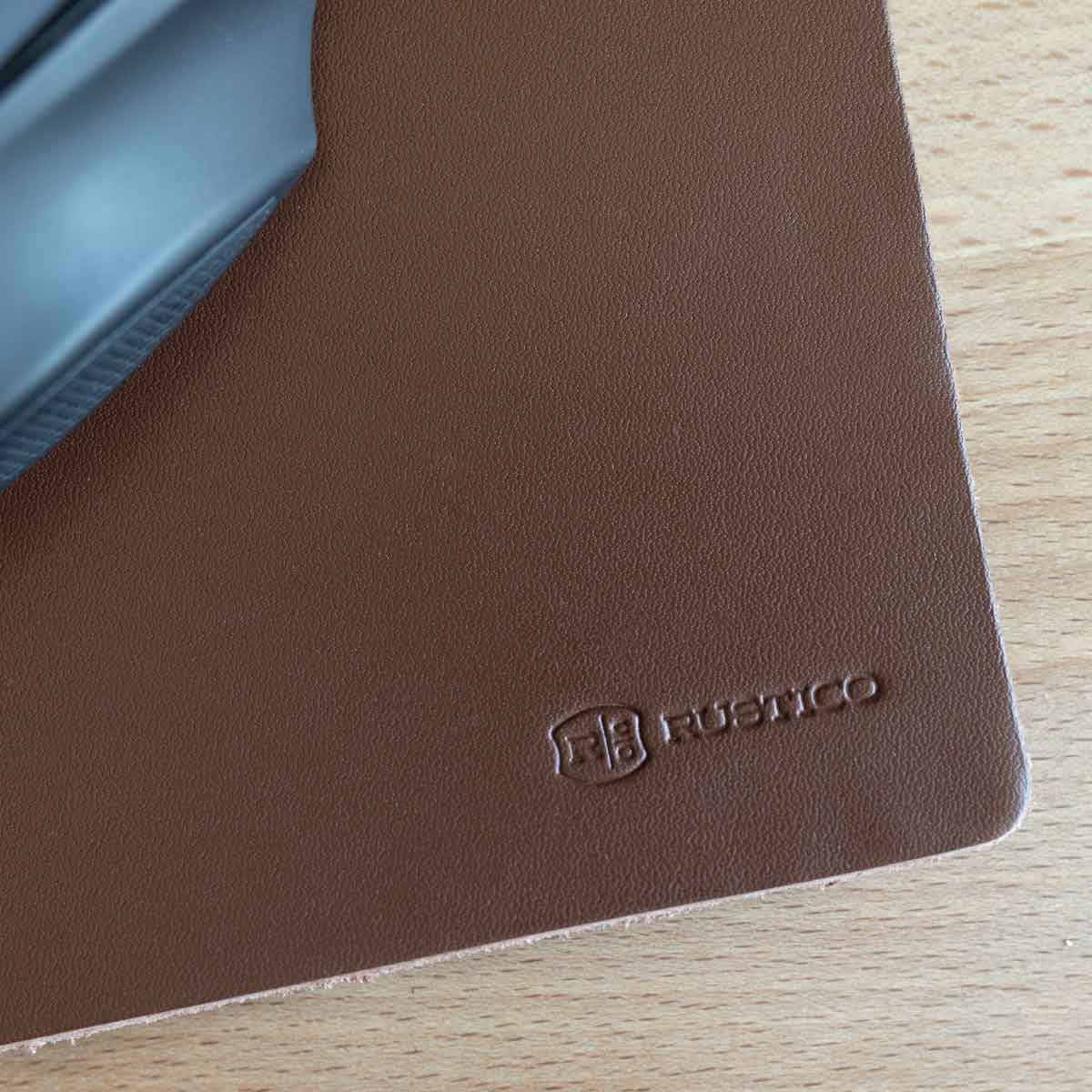 tan leather desk pad