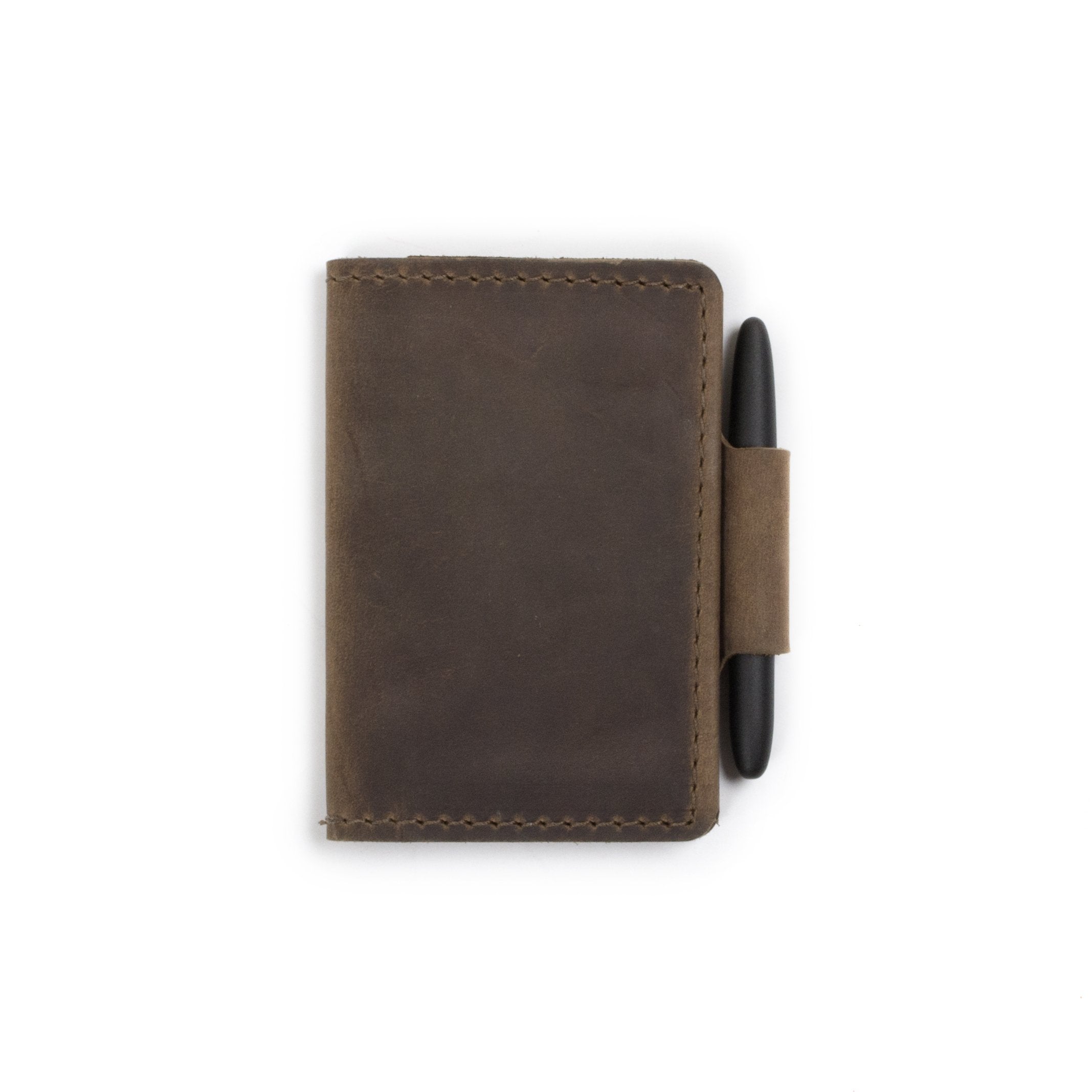 Orbiter Leather Wallet/Moleskine Pocket Notebook Cover Combo - with Space Pen