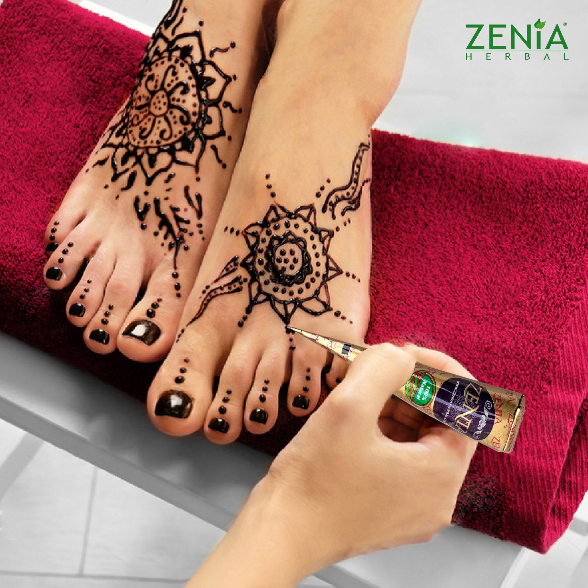 100 Cones - Zenia 100% Natural Henna Cones Mehndi Cones For Temporary Body Art