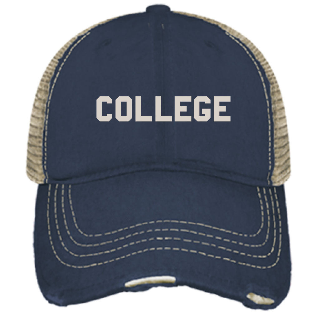College Snap Back Trucker Cap