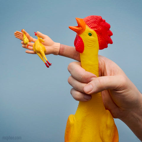 Rubber Chickens and finger hands