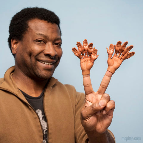 Shon making peace sign with dark skin tone Finger Hands for Finger Hands