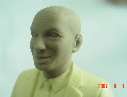 Closeup of Seth Godin Action Figure Prototype Face
