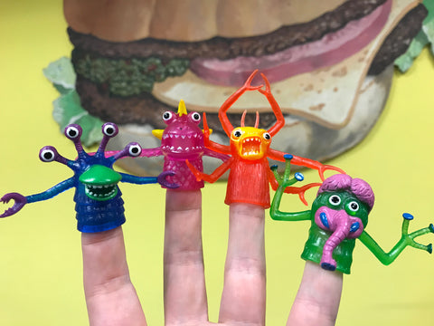 Boxed Set of Finger Monsters on Fingers