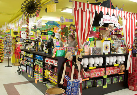 Colorful interior of Archie McPhee store