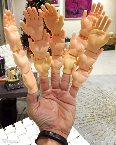 Finger Hands stacked on Finger hands