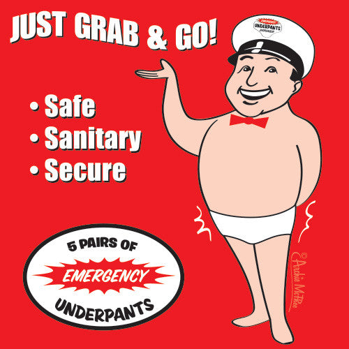 New 2 Pack EMERGENCY UNDERPANTS 3 Per Package Funny Gag Gift Christmas  Underwear