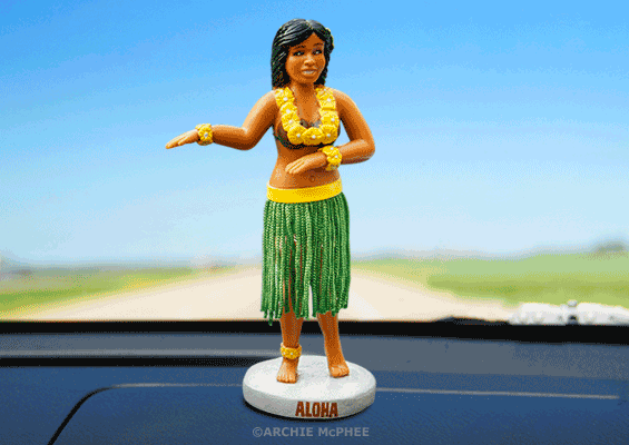 hawaiian girl car dashboard