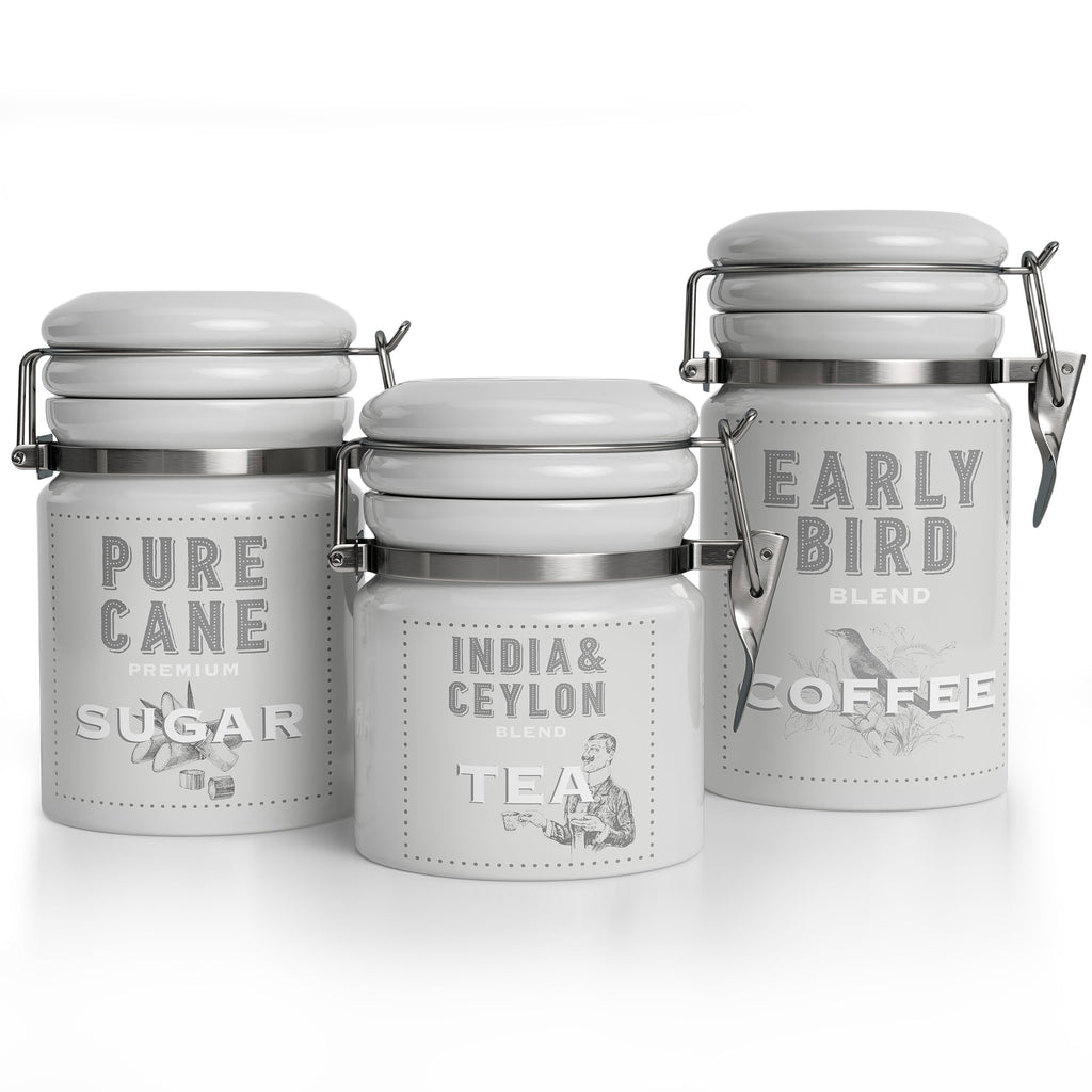 noonberry canister sets for kitchen counter, farmhouse canisters