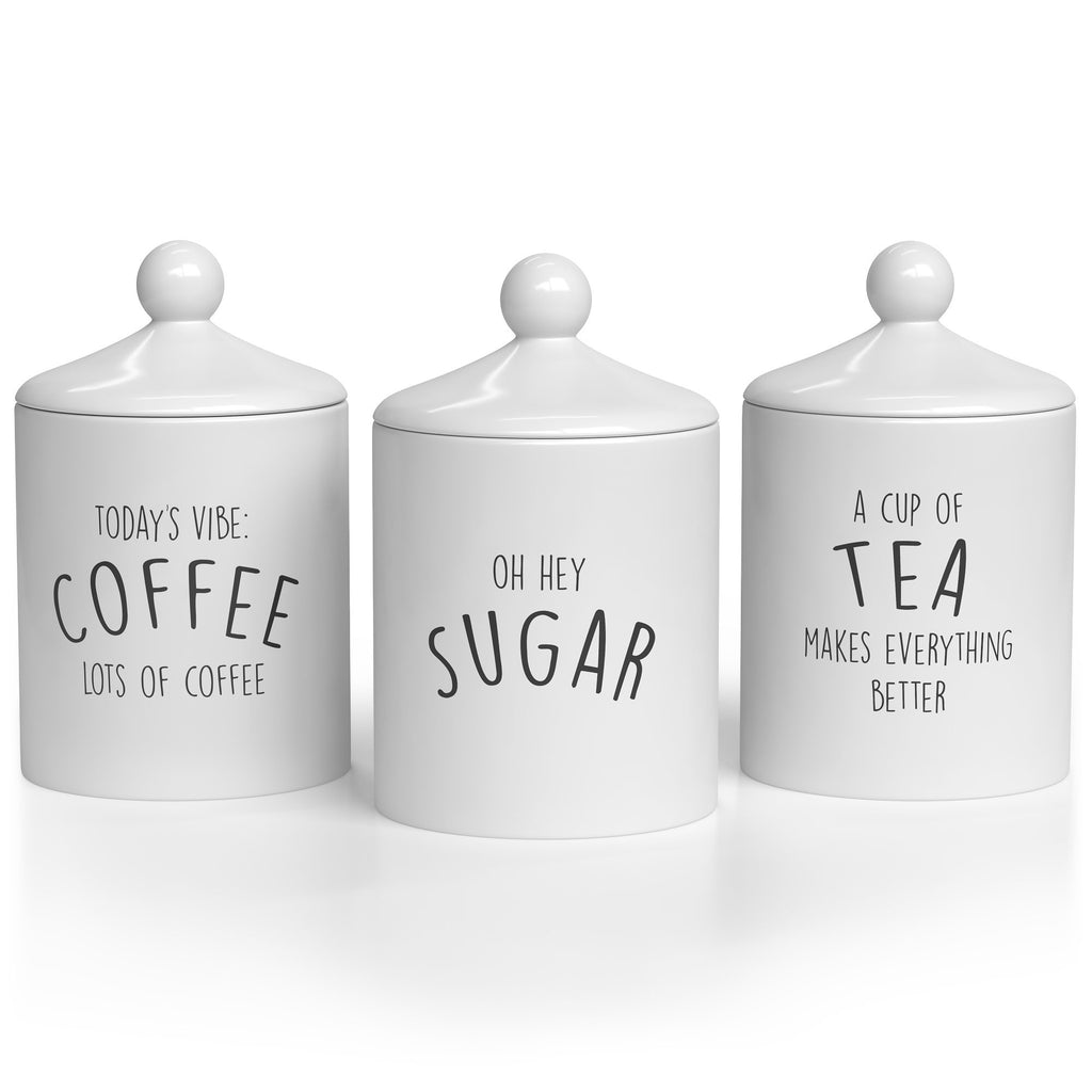 Ceramic Cannister Set Flour, Sugar, Coffee, Tea, 1 set of 4 - Harris Teeter