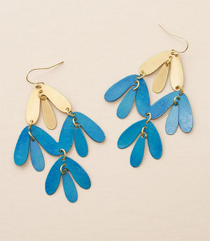 Blue Chameli Chandelier Earrings - Sojourns Fair Trade