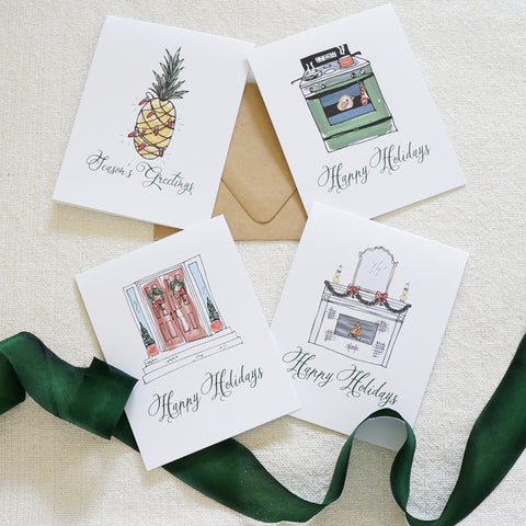 Our most popular Christmas cards feature a festive holiday pineapple.