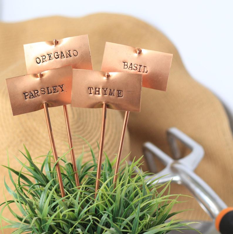 copper garden stakes make a great gift idea for gardening friends