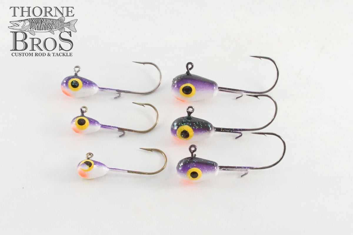 Walleye Jigs, Painted, 3/8, 1/2 & 5/8 oz., Keeper Wire,(11) Colors,(10) Per  Pack