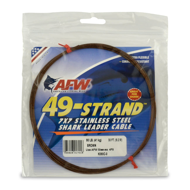 American Fishing Wire Surflon Nylon Coated 1x7 Stainless Steel Leader Wire, Black Color,90 Pound Test, 300feet