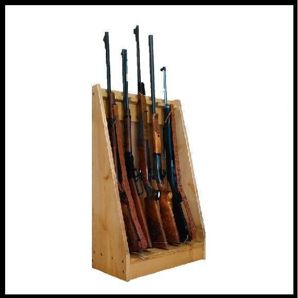 Light Rustic Pine Wooden Vertical Gun Rack 6 Place Long Gun Display – Gun  Racks For Less