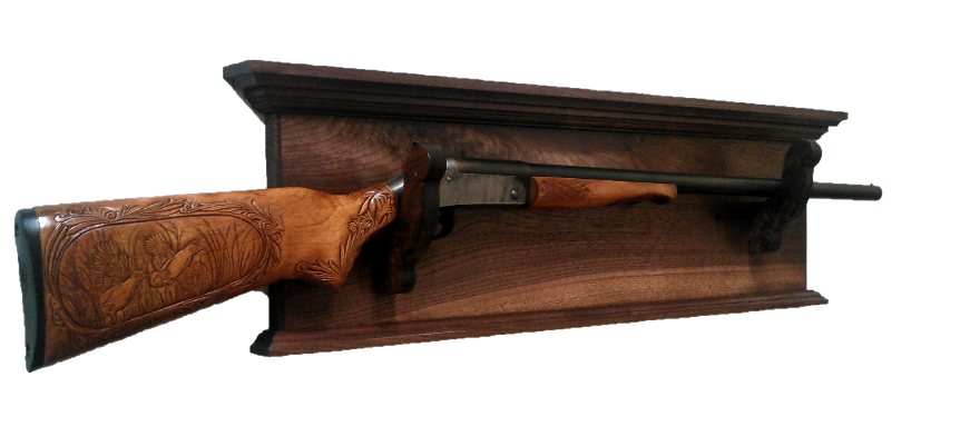 Walnut Wooden Gun Rack Antique Rifle Shotgun Wall Display – Gun Racks ...