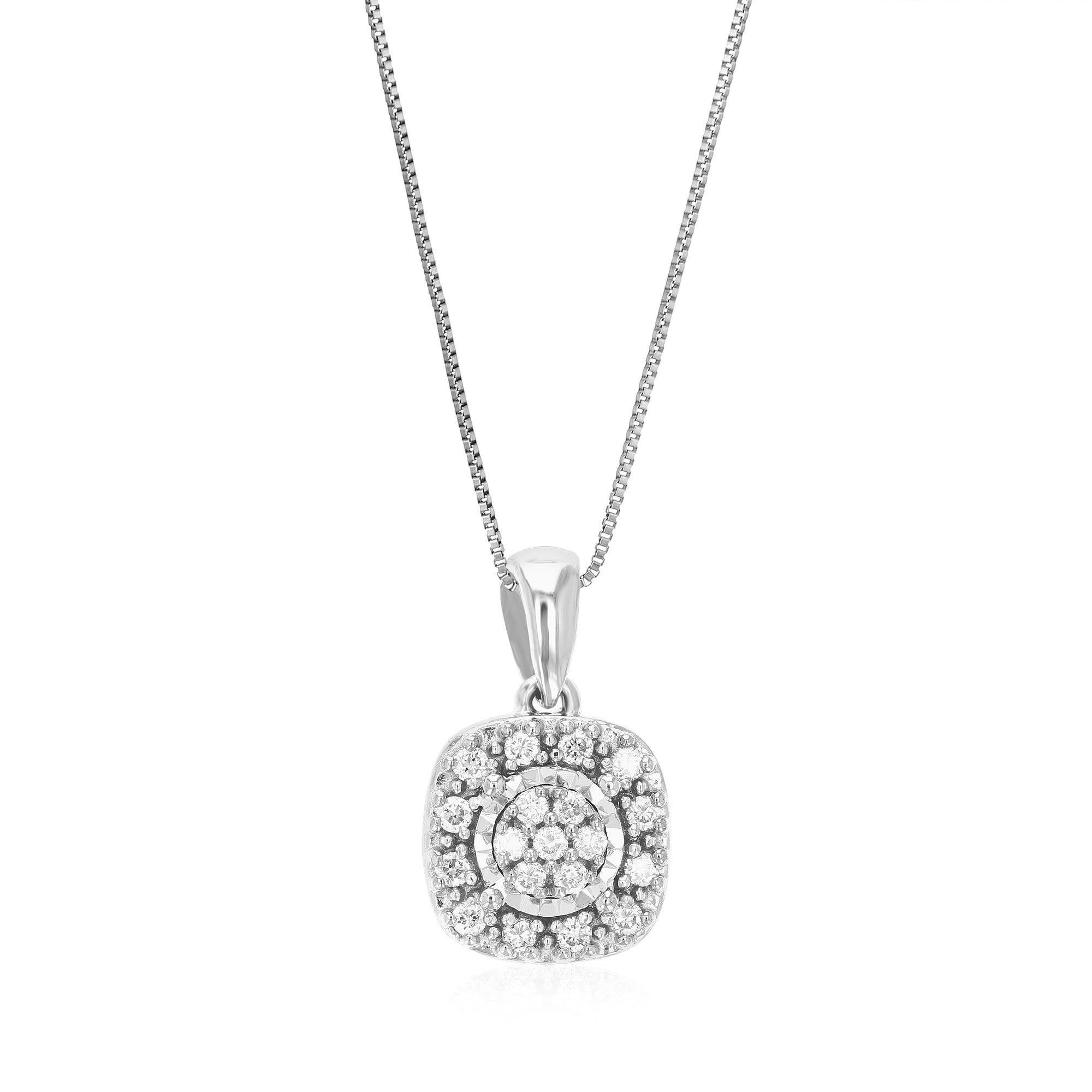 1/4 Ct. T.W. Certified Lab-Created Diamond Frame Pendant in 10K White Gold (F/SI2)