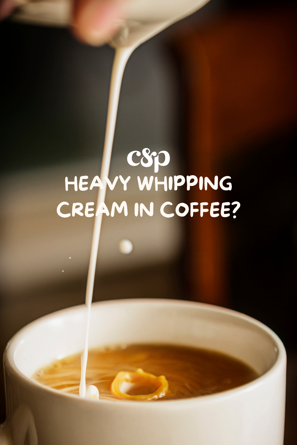 heavy whipping cream in coffee pinterest pin