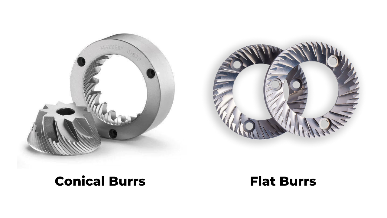 conical vs flat grinding burrs