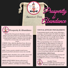 Prosperity abundance healing crystal Reiki Gemstone collection description cards gift bag Spiritual Diva 
