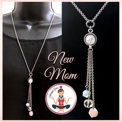 New Mother Healing Crystal Reiki Gemstone Moonstone Tassel Necklace - Spiritual Diva 