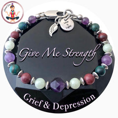 STRENGTH Grief Depression Healing Crystal Reiki Gemstone Bracelet - Spiritual Diva 