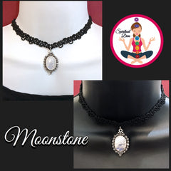 Moonstone black Choker Necklace - Spiritual Diva