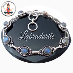 Labradorite Energy Healing Crystal Reiki Adjustable Gemstone Bracelet - Spiritual Diva 