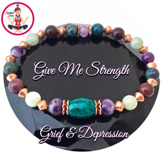Spiritual Diva Jewelry STRENGTH Grief Depression Gift Healing Crystal Copper Reiki Bracelet