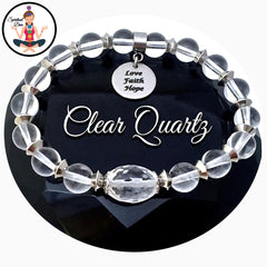 Clear Quartz Healing Crystal Reiki Gemstone Love Faith Hope Bracelet - Spiritual Diva 