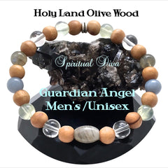 Guardian Angel healing crystal reiki olive wood Labradorite Bracelet Spiritual Diva