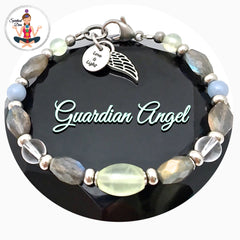 Guardian Angel Energy Healing Crystal Reiki Gemstone Charm Bracelet - Spiritual Diva Jewelry