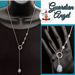 Guardian Angel Energy Healing Crystal Reiki Gemstone Lariat Y Necklace - Spiritual Diva 