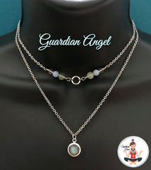 Guardian Angel Energy Healing Crystal Reiki Gemstone Double Strand Choker Necklace - Spiritual Diva Jewelry