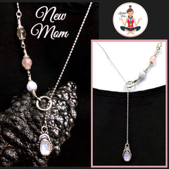 New Mother Baby healing crystal reiki lariat Necklace - Spiritual Diva Jewelry