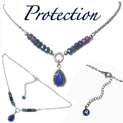 PROTECTION Evil Eye Reiki Healing Crystal Choker Gemstone Necklace - Spiritual Diva Jewelry