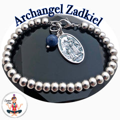 Archangel zadkiel Clear Quartz healing Crystal Reiki Gemstone Adjustable Charm Bracelet - Spiritual Diva Jewelry