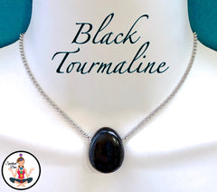 Black Tourmaline Protection Healing Crystal Reiki Choker Gemstone Necklace - Spiritual Diva Jewelry