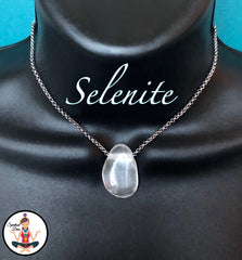 selenite energy healing choker gemstone necklace - Spiritual Diva Jewelry