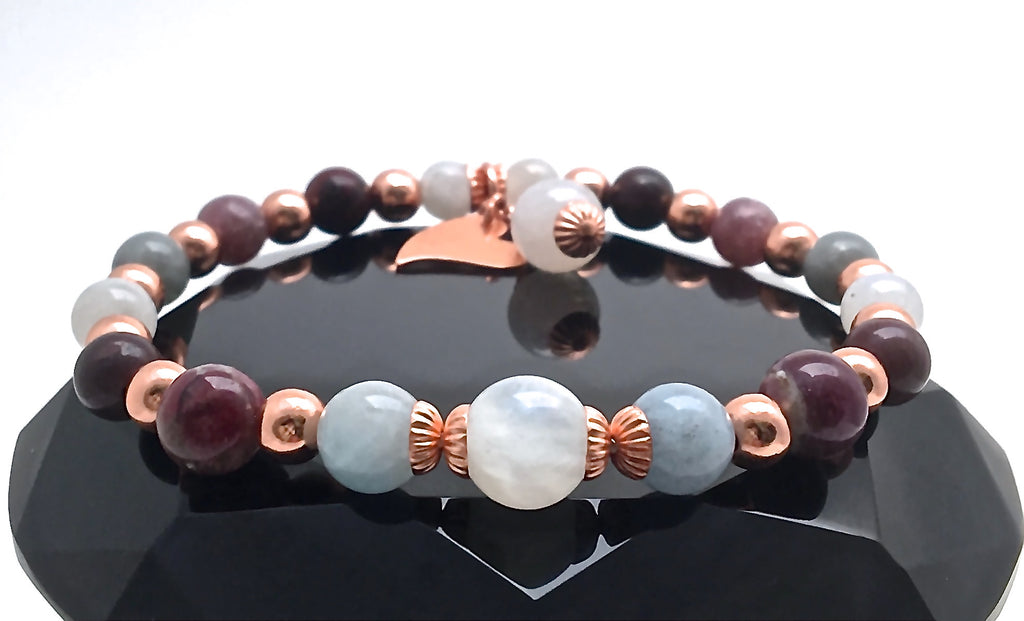 INNER BEAUTY Healing Crystal Reiki Copper Gemstone Bracelet Moonstone ...